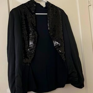 Adrianna Papell black blazer with sequins size: m